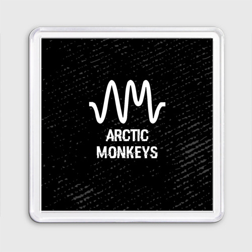 Магнит 55*55 Arctic Monkeys glitch на темном фоне