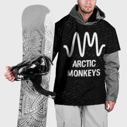 Накидка на куртку 3D Arctic Monkeys glitch на темном фоне