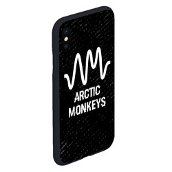 Чехол для iPhone XS Max матовый Arctic Monkeys glitch на темном фоне - фото 2