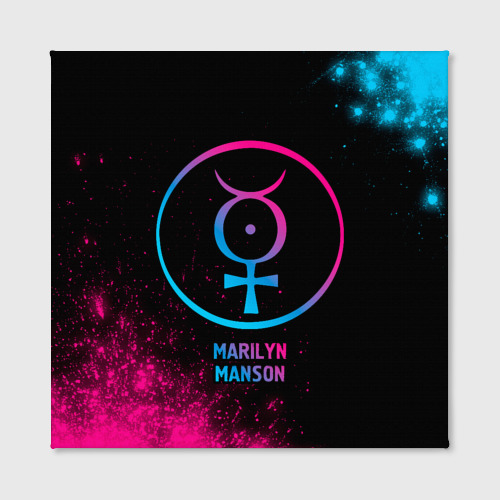 Холст квадратный Marilyn Manson - neon gradient, цвет 3D печать - фото 2