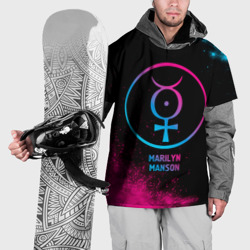 Накидка на куртку 3D Marilyn Manson - neon gradient
