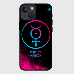 Чехол для iPhone 13 mini Marilyn Manson - neon gradient