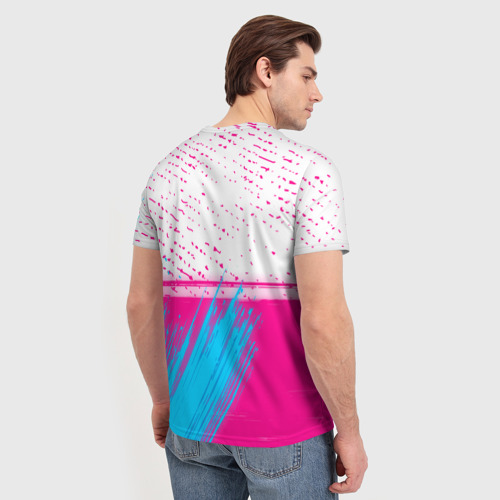 Мужская футболка 3D Maneskin neon gradient style: символ сверху, цвет 3D печать - фото 4