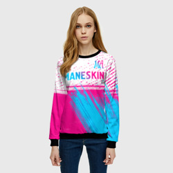 Женский свитшот 3D Maneskin neon gradient style: символ сверху - фото 2