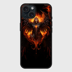 Чехол силиконовый для Apple iPhone 15 матовый Дерзкий Феникс
