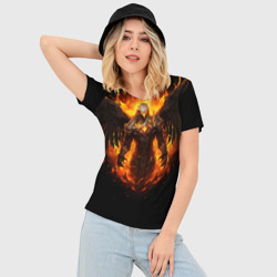 Женская футболка 3D Slim Пламенный Бог Тот - фото 2