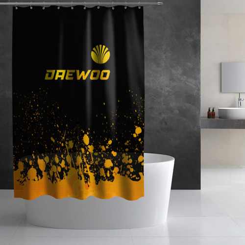 Штора 3D для ванной Daewoo - gold gradient: символ сверху - фото 2