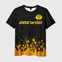 Мужская футболка 3D Daewoo - gold gradient: символ сверху