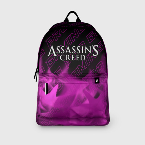 Рюкзак 3D с принтом Assassin's Creed pro gaming: символ сверху, вид сбоку #3