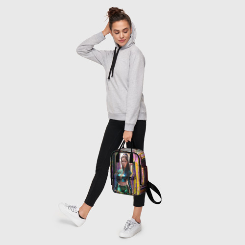 Женский рюкзак 3D Девушка в блестящем топе с длинными рукавами - фото 4