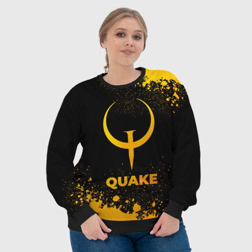 Женский свитшот 3D Quake - gold gradient, цвет 3D печать - фото 6