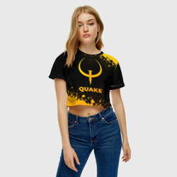 Женская футболка Crop-top 3D Quake - gold gradient - фото 2