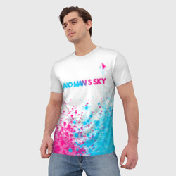 Мужская футболка 3D No Man's Sky neon gradient style: символ сверху - фото 2