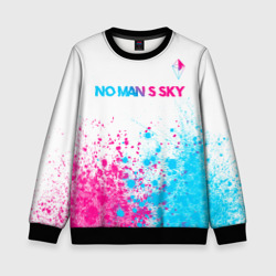 Детский свитшот 3D No Man's Sky neon gradient style: символ сверху