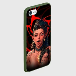 Чехол для iPhone 5/5S матовый Карлах - красные разводы - врата балдура - фото 2