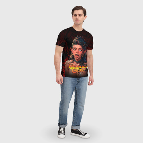 Мужская футболка 3D Карлах - ахегао, цвет 3D печать - фото 5