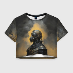 Женская футболка Crop-top 3D Рыцарь в узорчатой броне 