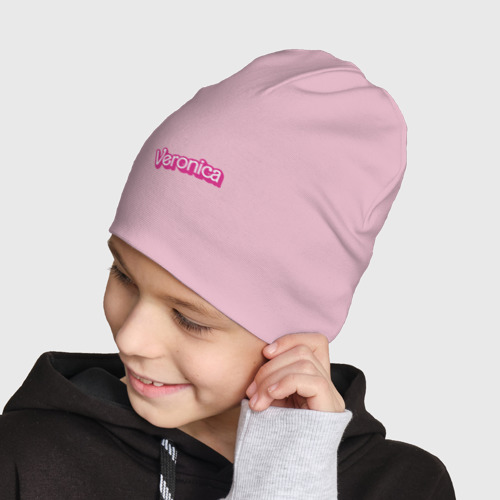 Детская шапка демисезонная Veronica- retro Barbie style, цвет светло-розовый - фото 4