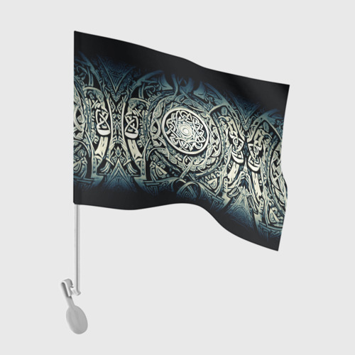 Флаг для автомобиля Орнамент и руны скандинавских викингов