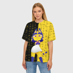 Женская футболка oversize 3D Cat Ankha - фото 2