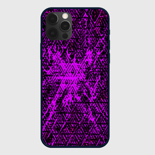 Чехол для iPhone 12 Pro с принтом Фиолетовая глитч инфекция, вид спереди #2