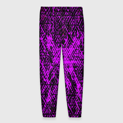Мужские брюки 3D Фиолетовая глитч инфекция, цвет 3D печать - фото 2