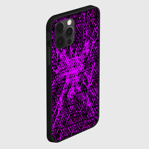 Чехол для iPhone 12 Pro с принтом Фиолетовая глитч инфекция, вид сбоку #3