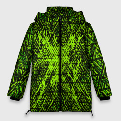 Женская зимняя куртка Oversize Зелёная глитч инфекция