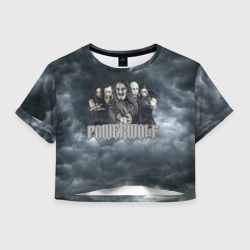 Женская футболка Crop-top 3D Powerwolf band