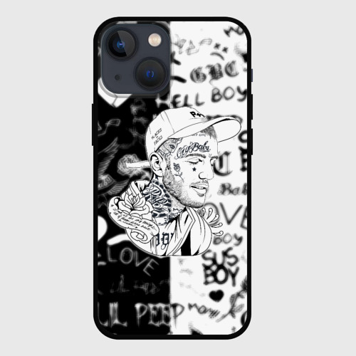 Чехол для iPhone 13 mini с принтом Lil peep logo rap, вид спереди #2