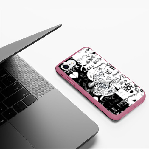 Чехол для iPhone 7/8 матовый с принтом Lil peep logo rap, фото #5