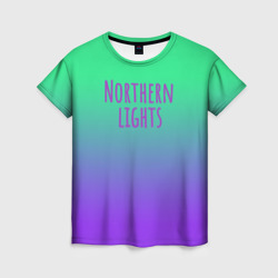 Женская футболка 3D Northern lights gradient