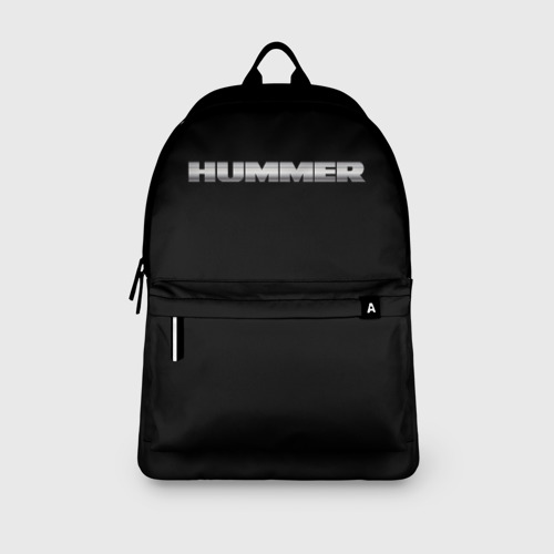 Рюкзак 3D с принтом Хаммер серый цвет лого, вид сбоку #3