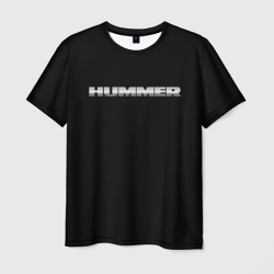 Мужская футболка 3D Хаммер серый цвет лого
