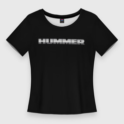Женская футболка 3D Slim Хаммер серый цвет лого