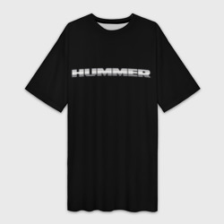 Платье-футболка 3D Хаммер серый цвет лого
