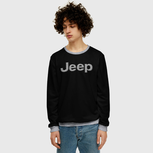 Мужской свитшот 3D Jeep silver, цвет меланж - фото 3