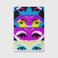 Обложка для паспорта матовая кожа Eyes - pop art - neural network