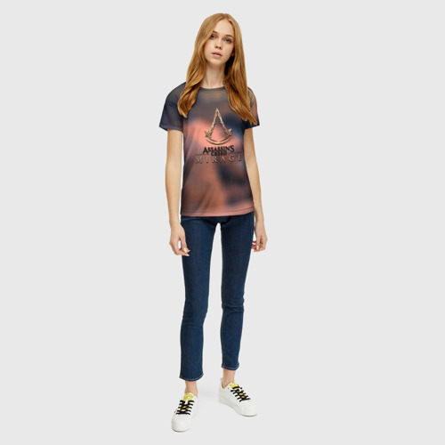 Женская футболка 3D с принтом Ассасин мираж, вид сбоку #3