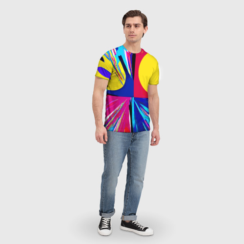 Мужская футболка 3D Pop art composition - neural network, цвет 3D печать - фото 5