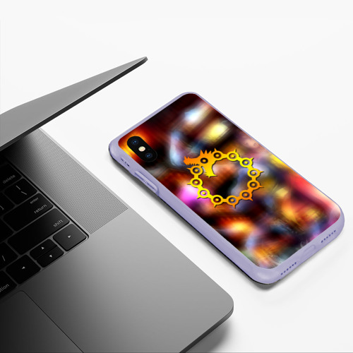 Чехол для iPhone XS Max матовый Семь смертных грехов аниме, цвет светло-сиреневый - фото 5