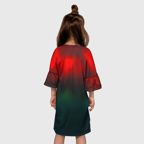 Детское платье 3D с принтом Ракетные войска ПВО, вид сзади #2