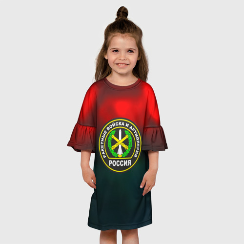 Детское платье 3D с принтом Ракетные войска ПВО, вид сбоку #3