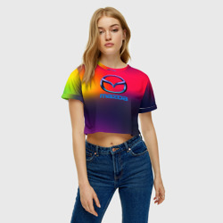 Женская футболка Crop-top 3D Mazda gradient - фото 2