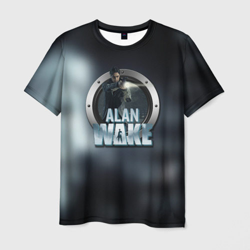 Мужская футболка с принтом Алан Вейк 2, вид спереди №1