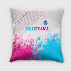 Подушка 3D Suzuki neon gradient style: символ сверху