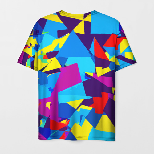 Мужская футболка 3D Полигональная композиция - поп-арт - нейросеть, цвет 3D печать - фото 2