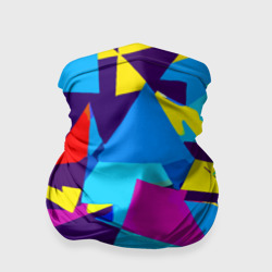 Бандана-труба 3D Полигональная композиция - поп-арт - нейросеть