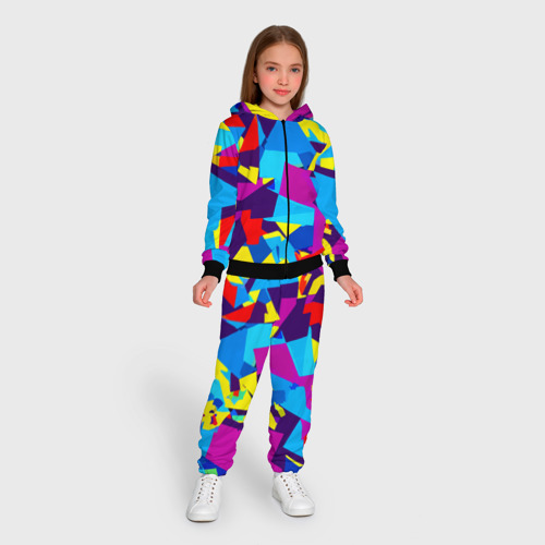 Детский костюм 3D Полигональная композиция - поп-арт - нейросеть, цвет черный - фото 5