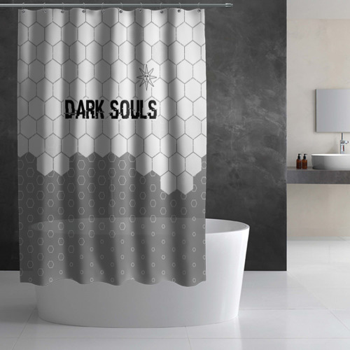 Штора 3D для ванной Dark Souls glitch на светлом фоне: символ сверху - фото 2